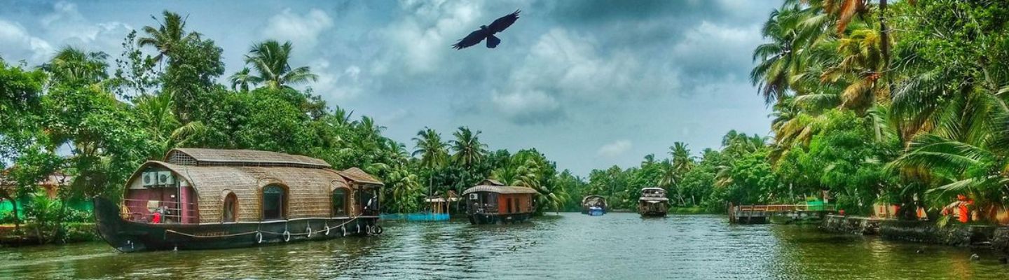 Houseboat cruising through Kerala backwaters